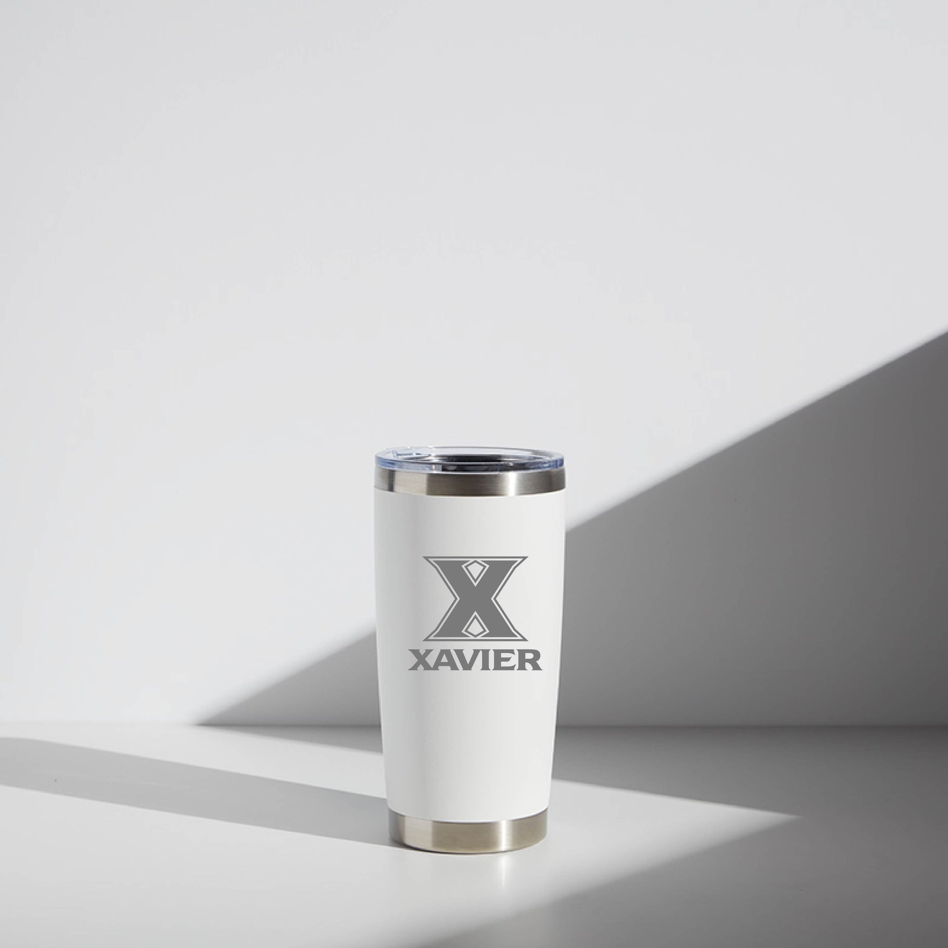 20 oz Xavier X Logo Tumbler | Buy 20 oz Stainless Steel Xavier X Logo Tumblers - We Are The Ripple White