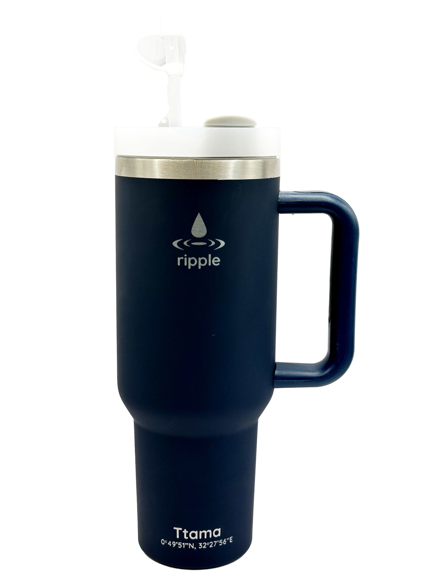 40oz Navy Ripple Tumbler with Handle