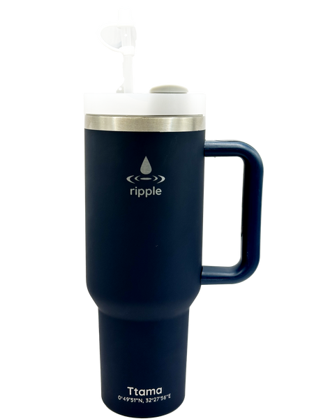 40oz Black Ripple Tumbler with Handle – We Are The Ripple