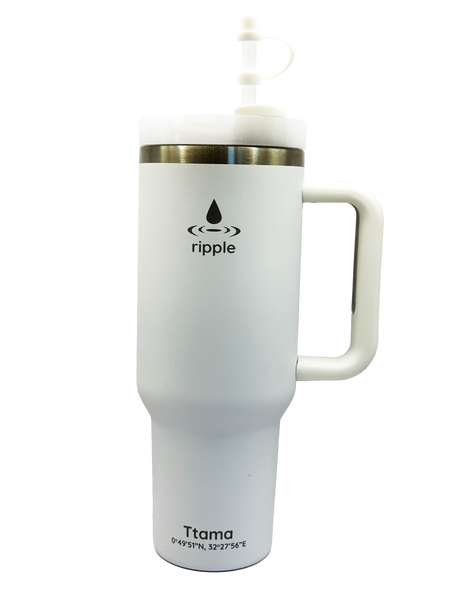 White 40 Oz Tumbler Cup with Handle