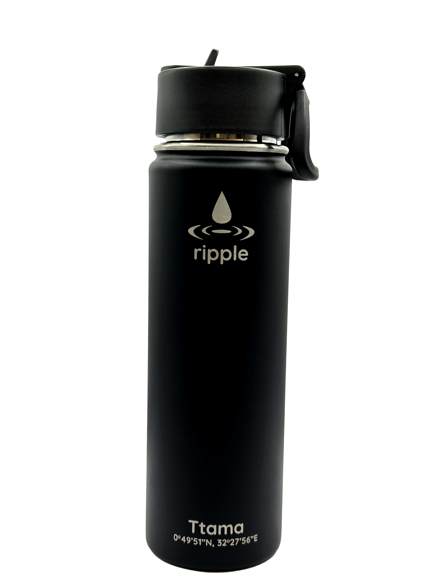 22 Oz. Black Ripple Bottle